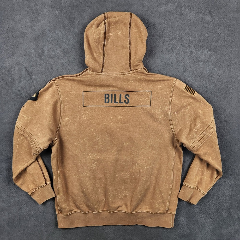 Buffalo Bills 2023 Sideline Salute To Service Nike Hoodie Mens Large Brown - Picture 4 of 12